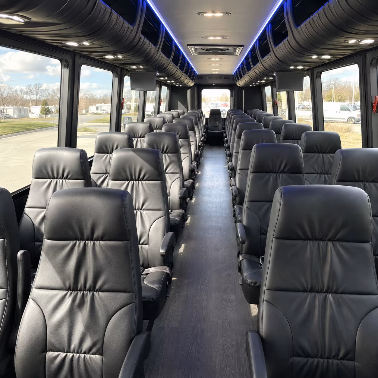 sparks 28 passenger minibus inside